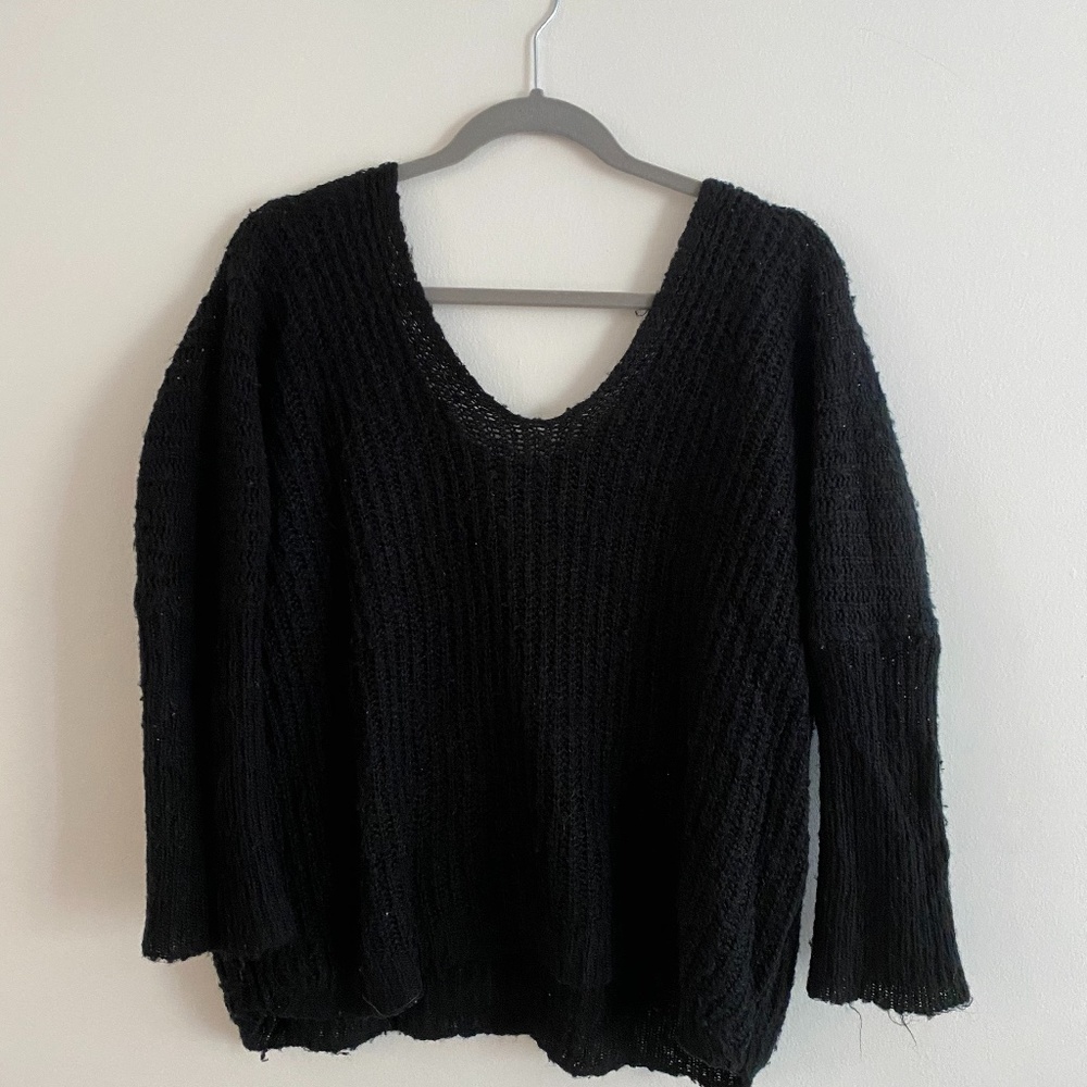 LF Wool Sweater with V Back!